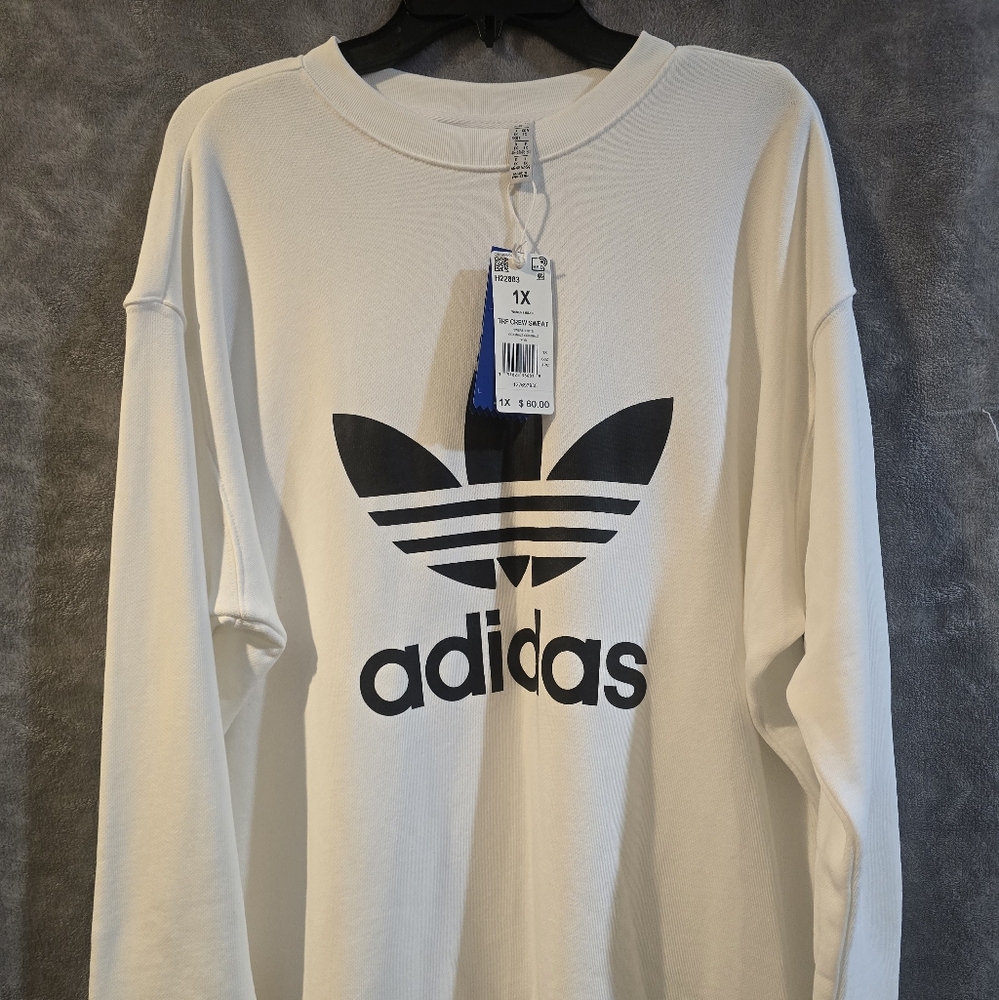 Adidas Originals Trefoil White Crewneck Sweatshirt Women’s 1X